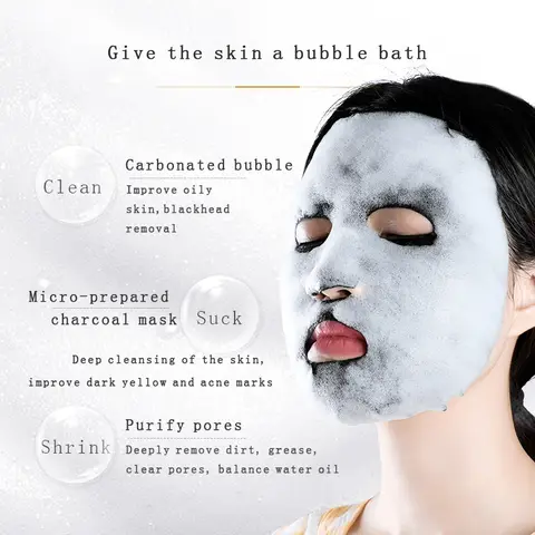 SAMANLI Bamboo Charcoal Cleansing Black Mask Samanli Bubble Mask 10 pcs