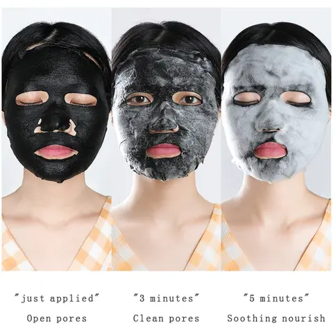 SAMANLI Bamboo Charcoal Cleansing Black Mask Samanli Bubble Mask 10 pcs