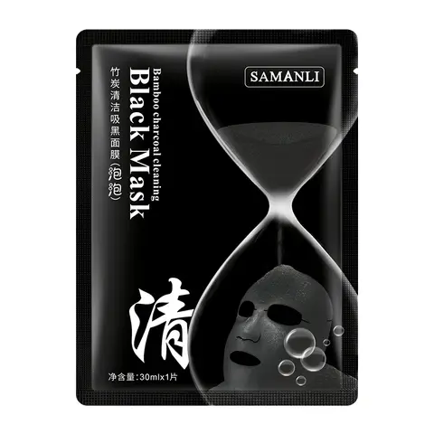 SAMANLI Bamboo Charcoal Cleansing Black Mask Samanli Bubble Mask 10 pcs