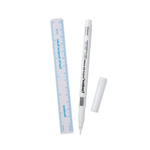 Microblading White Marker Pen Eyebrow Permanent Makeup Position Mark Tools with Ruler