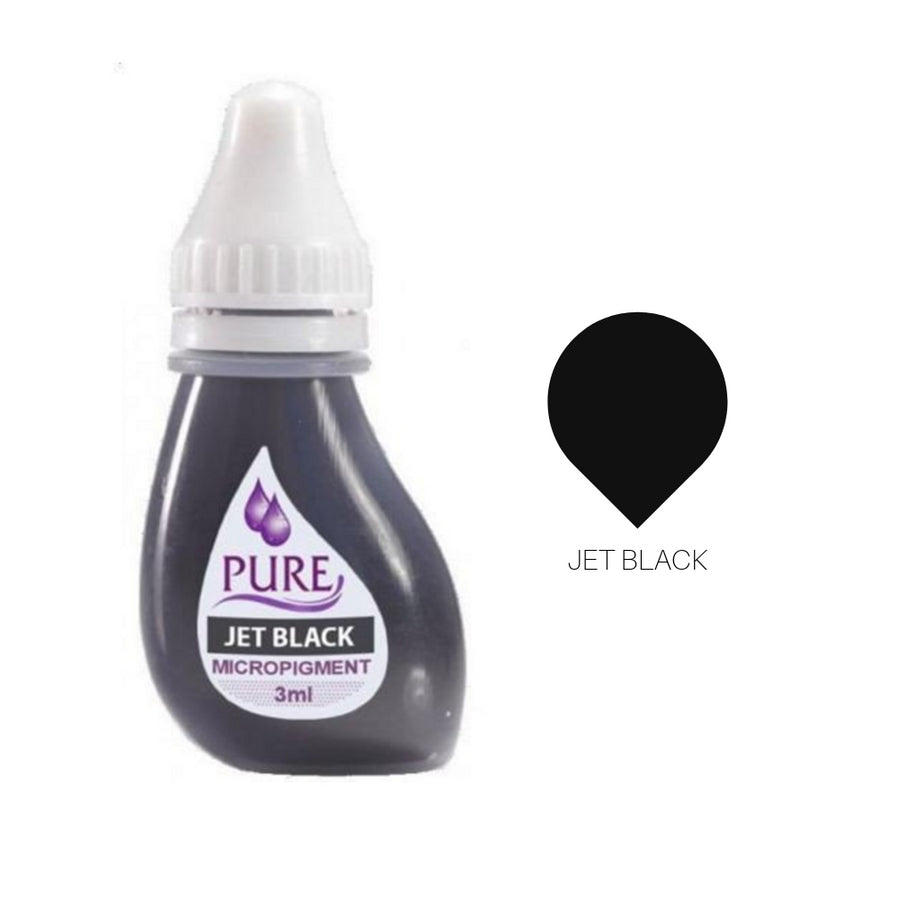 a bottle of jet black ink on a white background