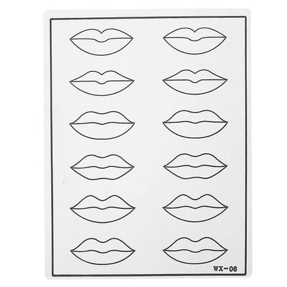 Silicone Tattoo Practice Skins for Lips, Fake Skin Sheets for Beginners and Artists Permanent Makeup Training Skins (Lip Liner) 1 sheet