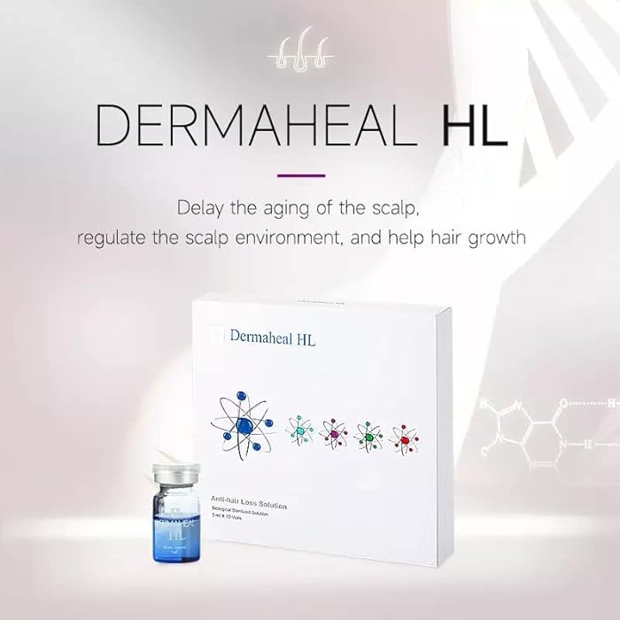 a box of dermaheal hl next to a glass of water