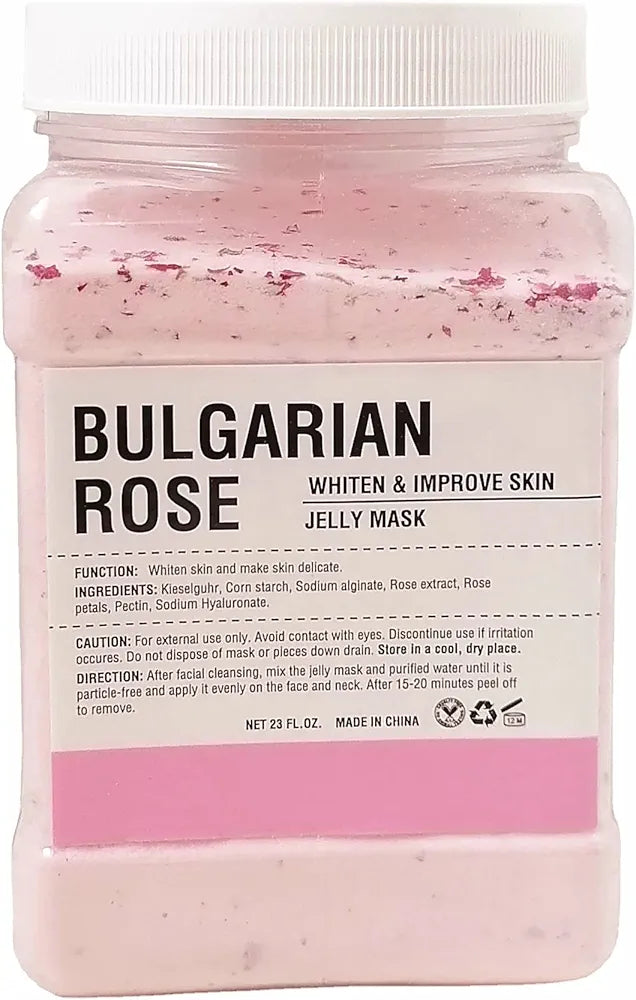 a jar of white and pink face mask