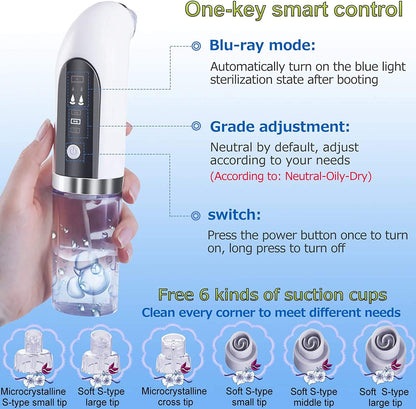 Skin Routine Pro, Mini Portable Hydra Facial Aqua Peel, USB Rechargeable Hydro dermabrasion Device Vacuum Suction,Facial Pore Cleaner