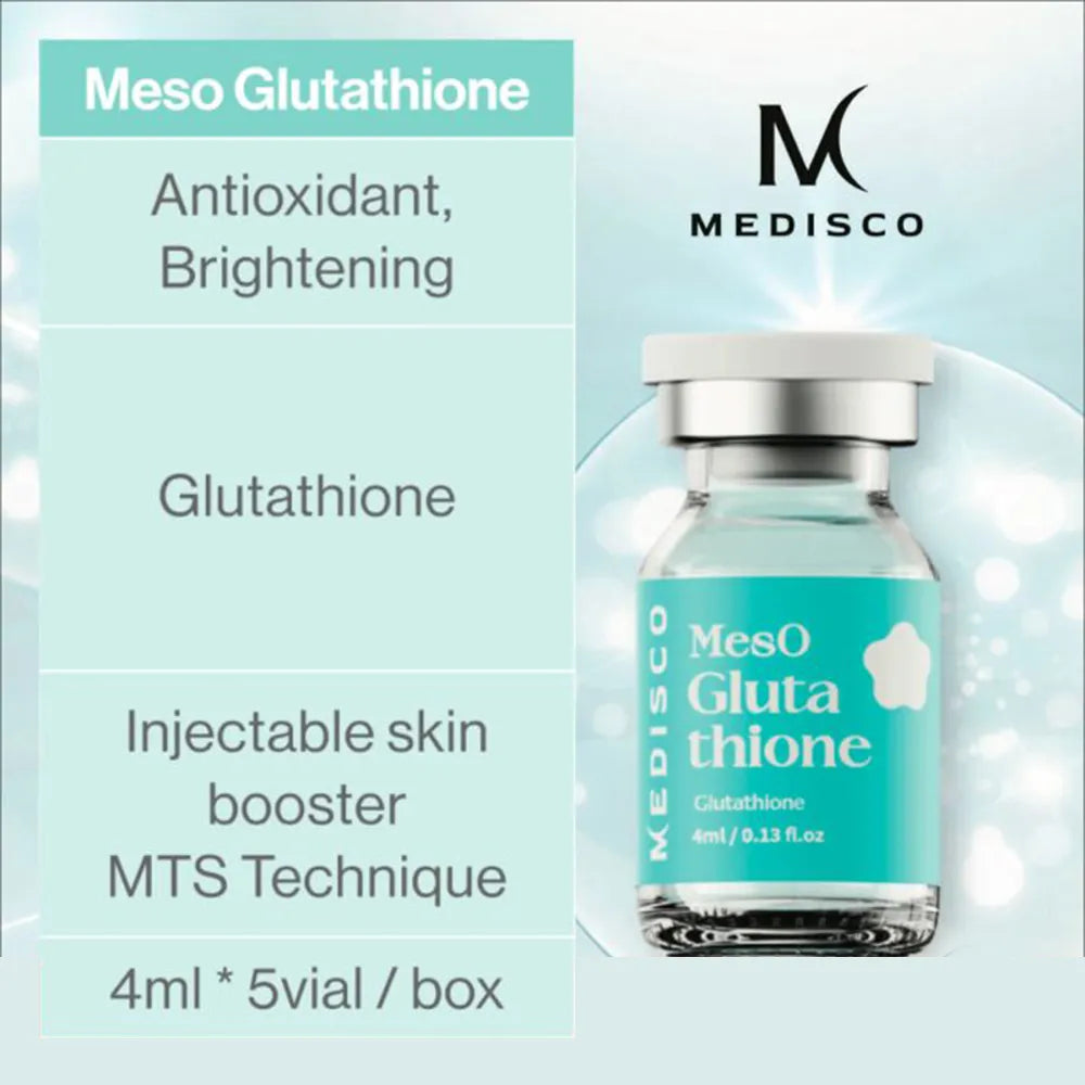 a bottle of meso glutatione on a white background