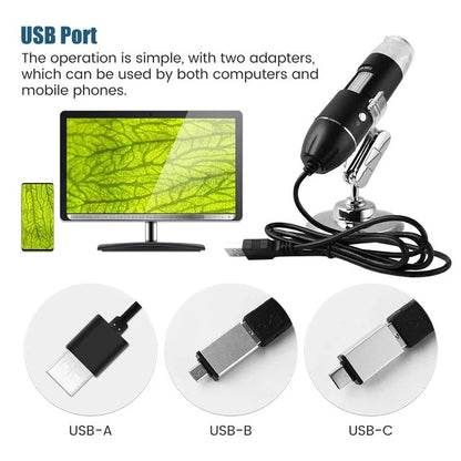 SD Cosmetics Care 1000x 2MP 8 LED USB Portable Digital Microscope / Dermascope / Endoscope Zoom Camera Magnifier +Stand