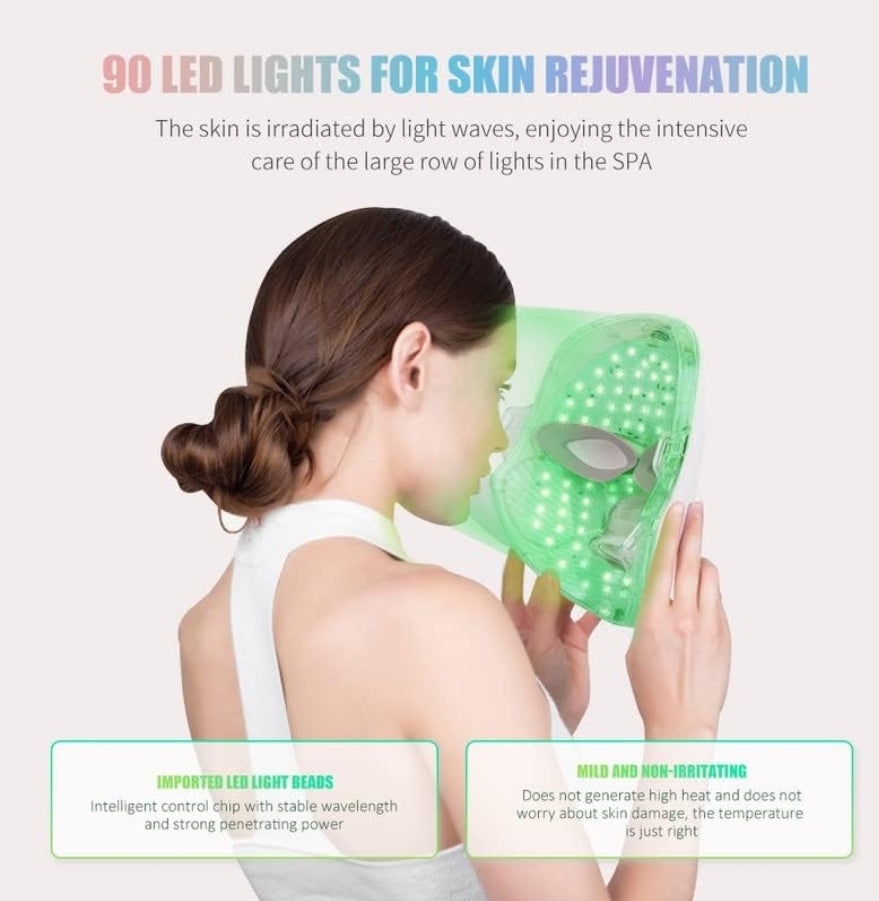 Rechargeable led photon light for face led face mask treatment therapy light mask