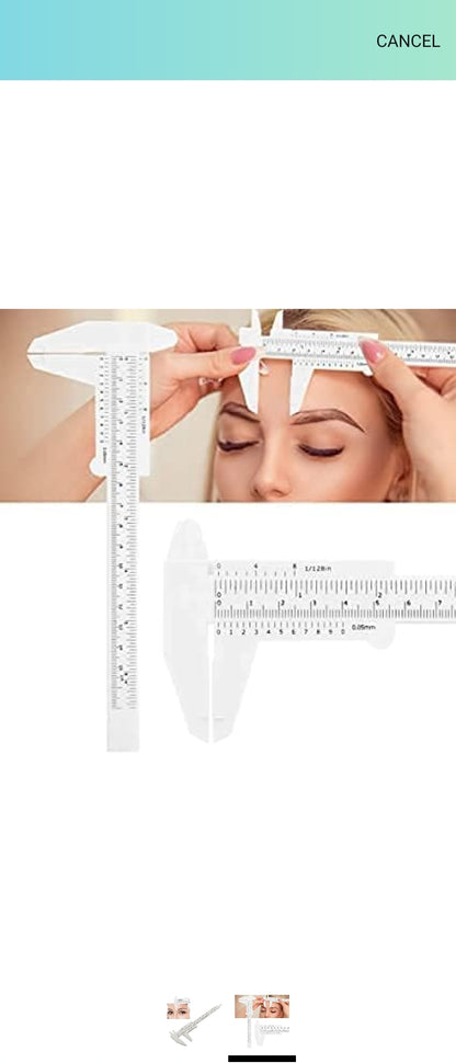 PMU 150MM Vernier Caliper Sliding Measuring Device Makeup Measure Eyebrow Guide Ruler