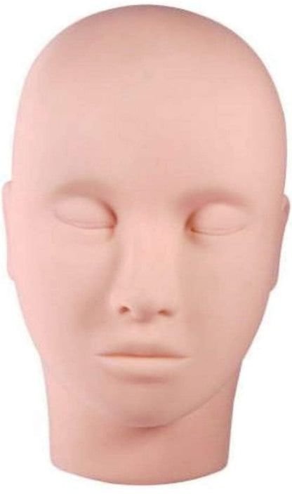 Mannequin Head, Practice Training Head, Make Up and Lash Extention, Cosmetology Doll Face Head, Soft-Touch Rubber Practice Head Light Pink