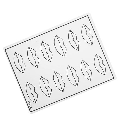 Silicone Tattoo Practice Skins for Lips, Fake Skin Sheets for Beginners and Artists Permanent Makeup Training Skins (Lip Liner) 1 sheet