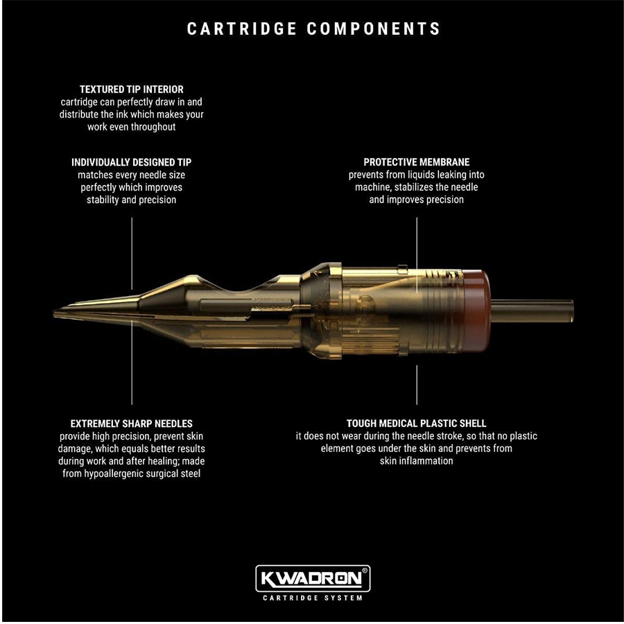 Kwadron PMU Cartridge Needles - 3 Round Liner (3RL)