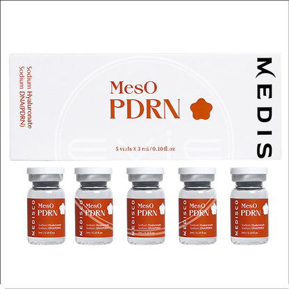 four bottles of meso pddrn are shown in front of a white background