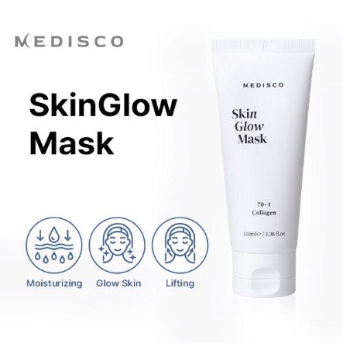 a tube of medico skin glow mask on a white background