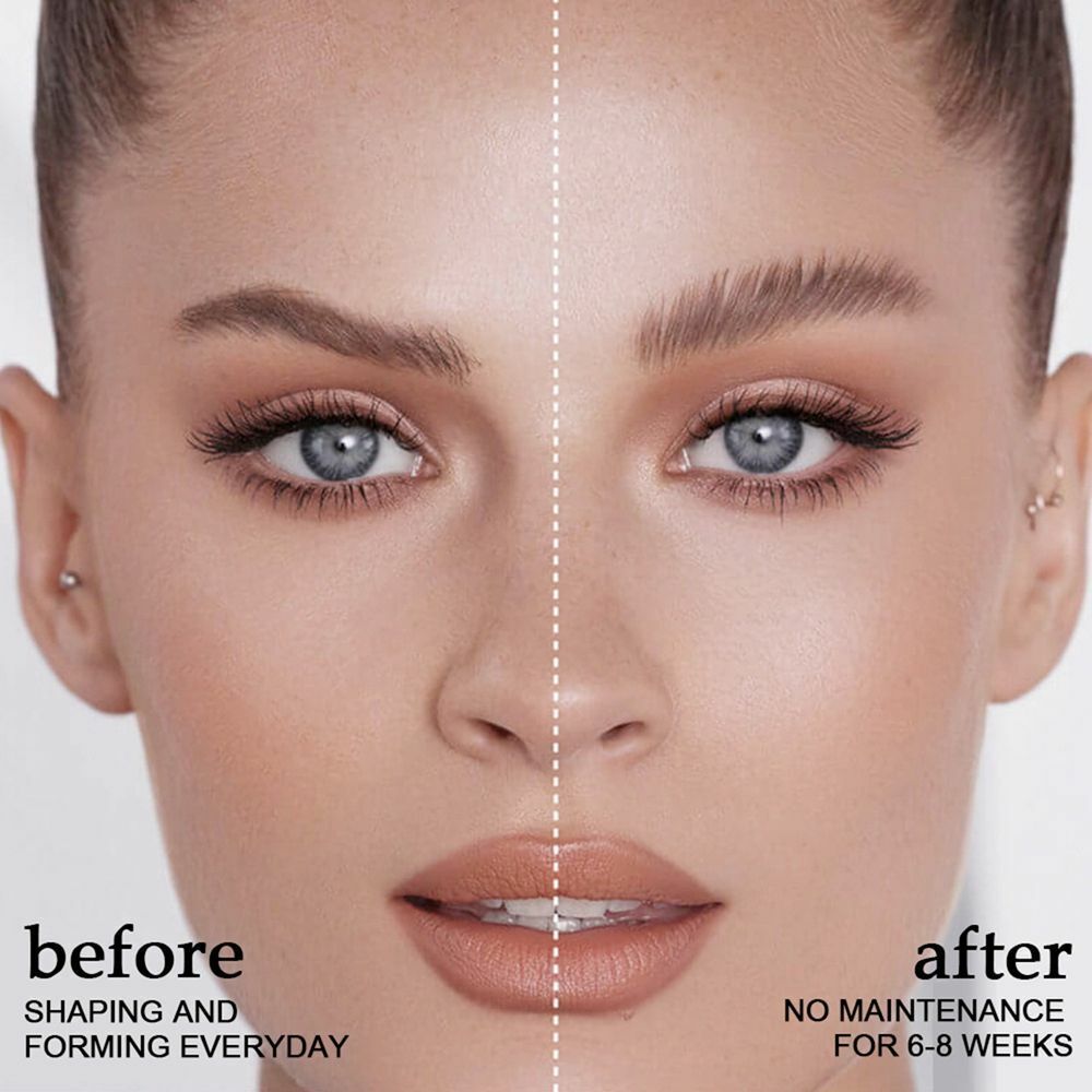 the before and after of a woman's face