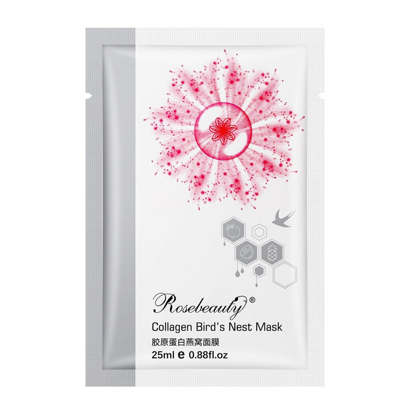 Rose Beauty Collagen sheet Mask box of 10